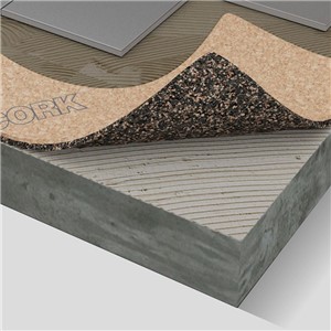 Multi-Material Construction = Improved IIC Performance. Cork &amp; Recycled Rubber Combined in a 9.5mm (3/8&quot;) Composite. Sheet Designed for Optimal Impact Noise Attenuation Performance.  Superior Bonding &amp; Working Characteristics vs. Competitive Systems. Sound Control, Crack Suppression &amp; Thermal Benefits in One Product.