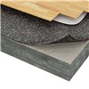 Recycled Rubber &amp; Cork - Highly Effective with minimal thickness. Superior adhesion - No special adhesives or mortars required. 90%+ Recycled/Renewable Content - Maximum LEED Potential. For use with Hardwoods, laminates, Ceramic tile and natural stone.