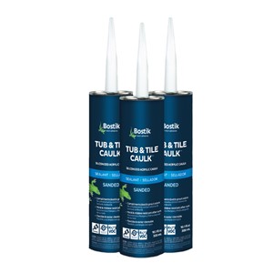 Tub &amp; Tile Caulk is siliconized acrylic caulk provides a flexible seal that bonds to most common household surfaces. Ideal for filling joints where tiles abut dissimilar surfaces. Tub and Tile Caulks match the color and texture of Bostik grout colors. Use around bathtub, showers, countertops, basins and many other areas. Meets or exceed ASTM C834 standard specification for latex sealants.
