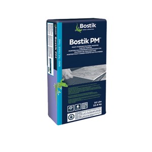 Bostik PM™ Multi-Purpose Polymer-Modified Thin Set Mortar is for interior or exterior installations to set all types of ceramic, porcelain, granite, slate, marble, limestone, and dimensional stone tiles. Use over properly prepared concrete; structurally-sound, exterior grade plywood (interior/dry use only); cementitious backer board; Bostik Ultra-Set&#174; Advanced, Bostik Black-Top™, Bostik GoldPlus™ and existing, well-bonded vinyl composition tile (VCT) or ceramic tile.