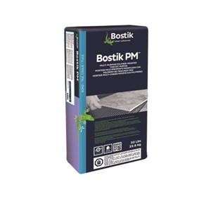 Bostik PM™ Multi-Purpose Polymer-Modified Thin Set Mortar is for interior or exterior installations to set all types of ceramic, porcelain, granite, slate, marble, limestone, and dimensional stone tiles. Use over properly prepared concrete; structurally-sound, exterior grade plywood (interior/dry use only); cementitious backer board; Bostik Ultra-Set&#174; Advanced, Bostik Black-Top™, Bostik GoldPlus™ and existing, well-bonded vinyl composition tile (VCT) or ceramic tile.