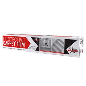 Protective Carpet Film. The non-skid film protects against spills, dirt and foot traffic. Once applied, the film provides a tight bond with soft surfaces such as carpet, yet it’s easy to remove.