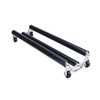 These 36&quot; dollies are designed for moving and unrolling heavy rolls of vinyl on the jobsite up to 16&quot; in diameter. Each of the three 36&quot; long heavy gauge tubular steel rollers is mounted on double ball bearings to form a rolling bed for the material. Simply pull on the sheet, and the material feeds off the roll. The dolly has four non-marking rubber wheels mounted on the sturdy cast aluminum end frames which permit the dolly to be easily moved even when loaded. Net weight: 20 lbs