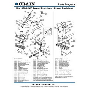 Replacement parts for Crain 499 &amp; 500 Power Stretchers - Square Bar model