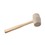 This 20 oz. rubber mallet is made with a white solid rubber head that is non-marking. It can be used to tap down metal moldings without concern for scuff marks, denting, or scratching. The head has two large hammering surfaces that spread the force of impact. Works well with stair tools to prevent glancing blows and deflection. The hardwood handle is contoured for gripping. Net weight: 20 oz
