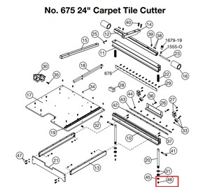 Replacement part for Crain No 675 24&quot; Carpet Tile Cutter
