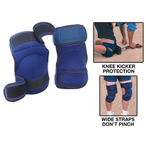 Made especially for carpet installation, these pads provide protection for both kneeling and knee kicking, so they stay on at all times. The extra wide straps won&#39;t pinch your legs, even when wearing shorts. The contour conforms to the motion of your knee whether walking, kneeling, or kicking. Made from flexible yet durable neoprene material, these pads are machine-washable. Inner knee pad is replaceable. Net weight: 1 lb./set.