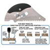 The rounded notches on the front guide help this cutter find rows in difficult carpets including Berbers, hydrashift, and commercial level loop. Takes standard slotted razor blades. The offset blade clamp allows fast blade depth adjustment and blade changes.