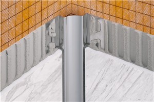 Schluter-DILEX-EHK is a stainless steel, cove-shaped profile for inside wall corners, countertop/backsplash transitions, and floor/wall transitions in applications where limited movement is expected. Eliminates the need for caulking and is ideal for tiled environments with high sanitary requirements, such as commercial kitchens, bathrooms, and food processing plants. Features a 23/32&quot;(18.5 mm)-wide radius to prevent water penetration and dirt accumulation, making cleaning simple. Designed for applications where limited movement in expected.