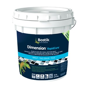 Bostik Dimension RapidCure Glass-Filled, Pre-Mixed, Urethane Grout is a patented, water based formula that contains reflective, micro-glass beads, and a translucent, urethane binder that reflect light and allow it to pass through grout joints and into the tile itself. This creates a variety of aesthetic effects in virtually all tile options available today. It may add an elegant sparkle and/or blend naturally with traditional tile and stone. It also creates a unique three dimensional effect within clear glass tile installations.