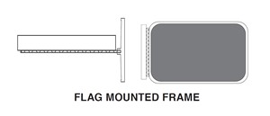 Flag mounted frame for aluminum UL-Listed exit signs.