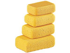 Used for grout cleanup work, these top-quality sponges have all the advantages of the best natural sponges, but last much longer. The reticulated foam of these sponges means they are super absorbent, clean easier and dry faster. Sponges have rounded corners and edges to prevent grout loss when wiping across joints.

Sponge measures 7-1/4&quot; x 5-1/8&quot; x 2-1/4&quot;. Made in the U.S.A.