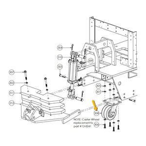 Caster Wheel Assembly - T3000EI/T2200Pro/Infinity