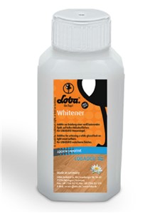 Additive for brightening wood surfaces. For the most various requirements - can be used in different systems. LOBADUR Whitener is an additive that is added to water-based LOBADUR primers and finishes for a smooth brightening of wood floors. The intensity of the whitening may be individually controlled by variable application in one or more layers. Suitable for all light wood species as well as light-colored wood surfaces. Recommeneded for satin finishes.