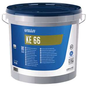 UZIN KE 66 is a premium, fiber-reinforced, wet set adhesive, designed for the installation of various floor coverings on porous substrates. This solvent free, hard setting product features low VOC, high shear strength and has excellent resistance to indentations and shrinkage. UZIN KE 66 is ideal for use in occupied buildings such as healthcare and educational facilities. This installer friendly adhesive is low odor and easy to trowel, it has a short flash time and is fast drying for quick installations. For interior use only.