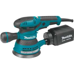 Makita&#39;s 5-Inch Random Orbit Sander with variable speed (model BO5041) combines power, speed and performance with improved grip and control, including an innovative adjustable front handle. It is ideal for woodworkers, finish carpenters and general contractors.

The BO5041 features a Makita-built 3 AMP motor with over-sized sealed ball bearing construction for longer tool life. The variable speed control dial (4,000 – 12,000 OPM) allows the user to match the sanding speed to the material, with a large two-finger trigger switch with conveniently located lock-on button for continuous use and increased operator comfort. The large 1/8-inch random orbit action delivers fast and smooth sanding and a swirl-free finish, with a pad control system for controlled pad speed upon start-up.

Additional comfort and ease-of-use features include a new adjustable front handle to allow for sanding in corners and confined areas, as well as ergonomic rubberized handles for improved operator comfort and control. The BO5041 uses quick-change five-inch eight-hole hook-and-loop abrasive disc, and has an efficient through-the-pad dust collection system that helps provide a cleaner work environment. The high capacity dust collection system with built-in vacuum port adapter is engineered for improved dust collection. The rubberized palm grip and top handle fit like a glove with even pressure and easy control.