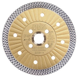 Ridged core design adds stability, reduces friction, and removes the debris from the cutting path thus extending the blade life! Turbo-mesh rim and new ridged core design virtually eliminates heat better caused by friction. For Porcelain, Granite, Hard Tile, Natural Stone. Large 10mm diamond rim. Super fast cutting. Extra long life. Thin turbo-mesh rim and core for fast cutting and minimal chipping. Ideal for cutting extra hard ceramics, porcelain and other hard/dense materials. Reinforced inner core prevents flexing and provides straight cuts. Blade cuts extremely cool. 5&quot; and 6&quot; has 4-holes. Wet or dry cutting. 10&quot; wet cutting only.