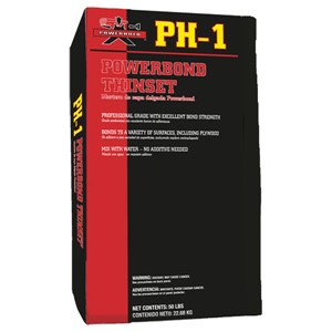 Powerhold PH-1 Powerbond Thinset Mortar is for use with porcelain and ceramic tiles. Mixed with water, it exceeds ANSI A118.4 and ANSI A118.11 specifications. Use interior and exterior.