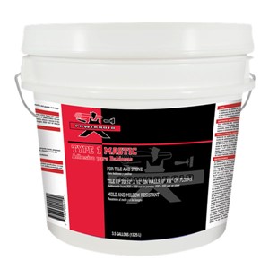 Powerhold Type 1 Mastic can be used for installing ceramic, porcelain, natural stone, quarry and mosaic tile on interior floors and walls. Recommended for floor applications with tile up to 8&quot; x 8&quot; and wall applications with tile up to 12&quot; x 12&quot;. It meets ANSI A136.1 Type I and II specifications, spreads easily, sets quickly, and is easy to clean up.