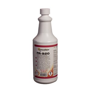 FR-920 is a highly concentrated finish remover designed to remove topically applied flooring finishes from vinyl resilient flooring products. FR-920 can be used to remove multiple layers of floor finish. FR-920 is designed to rapidly remove finish and, as such, has a reduced wait time associated with the process of refinishing vinyl resilient flooring. FR-920 can even be used to remove finish from terrazzo, porcelain and ceramic tile, and more commonly from all vinyl floor coverings, including vinyl composition tile (VCT), vinyl enhanced tile (VET) and sheet vinyl products.