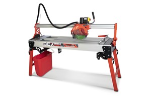 RUBI&#39;s DCX-250 Xpert range of professional cutters are designed for the intensive cutting of porcelain stoneware tiles (BIA) and any other type of ceramic tile (BIIa / BIIb / BIII / AIB) while allowing an occasional cutting of pieces of natural stone. With a highly reinforced aluminum chassis and an innovative triple beam system with steel fronts to improve the stability and rigidity of the entire chassis. The cooling system is completed with a double steel decanter for more efficient recovery of the used water, directed towards the external water tank of 30 liters of capacity. The models of the DCX-250 Xpert range incorporate reinforced handles and wheels (off-road type), which provide a better experience in transporting and handling the cutters. Its folding system with reinforced legs includes a quick locking system with a safety device that prevents involuntary folding during work or any possible movements that we can experience at job sites. In addition, the DCX tile cutter includes a regulator that assists in the correct leveling of the cutting table.