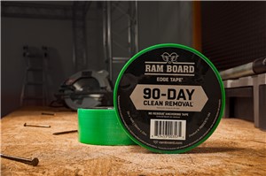 Anchor down Ram Board and other material for up to 90 days* without a trace of residue. This high-tensile tape lays flat on the first application and can be repositioned without any adhesive fallback. 90-Day Edge Tape conforms to Ram Board and different surfaces with a strong hold. Tru-Tear technology tears straight and easy without any tools needed. *Reference product spec sheet for recommended product applications.