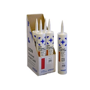 UZIN Siliconized Acrylic Caulk is a 1-part, smooth, unsanded, ready-to-use caulk suitable for interior corners and changes of plane up to &#188;” (6 mm) in depth and width for most applications of tile &amp; stone; and is color-matched to UZIN grout products. When cured, it is flexible and resistant to water, mold, mildew and cracking. It is effective as a flexible filler to prevent cracking in tile and joints due to substrate or climatic movement. It’s used for caulking around sinks, tubs, showers, bath fixtures, countertops, baseboards, windows, glass block, glass tile, door frames and many other surfaces and especially where tile meets dissimilar surfaces as listed above, and including vinyl, wood and laminate floorcoverings.